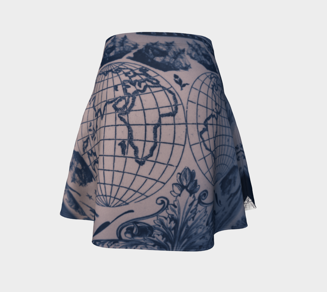 World Map Inkstain Skirt