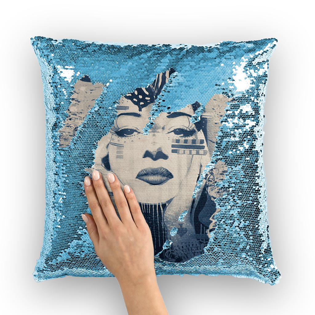 I Sequin Cushion Cover