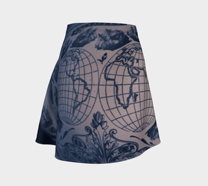 World Map Inkstain Skirt