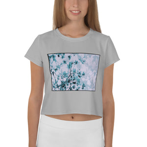 Blue Blooms Cropped Tee